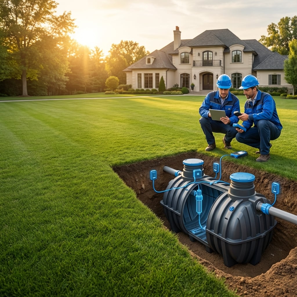 Luxury estate with septic system